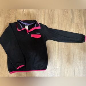 Patagonia Women’s Synchilla Snap-T Fleece Pullover Size Small Black & Pink